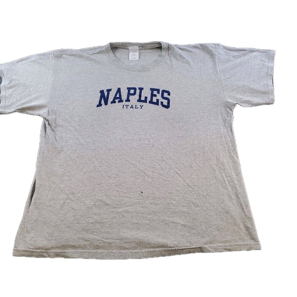 Vintage Naples Italy TShirt Mens XLarge Gray